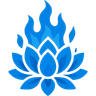 Logo de Emberize, flor de loto en llamas azules